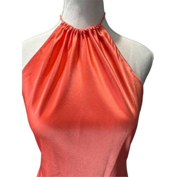 Alice + Olivia Women's Zuni Halter Maxi Dress Size 6 Coral Sunset Homecoming - Picture 4 of 13